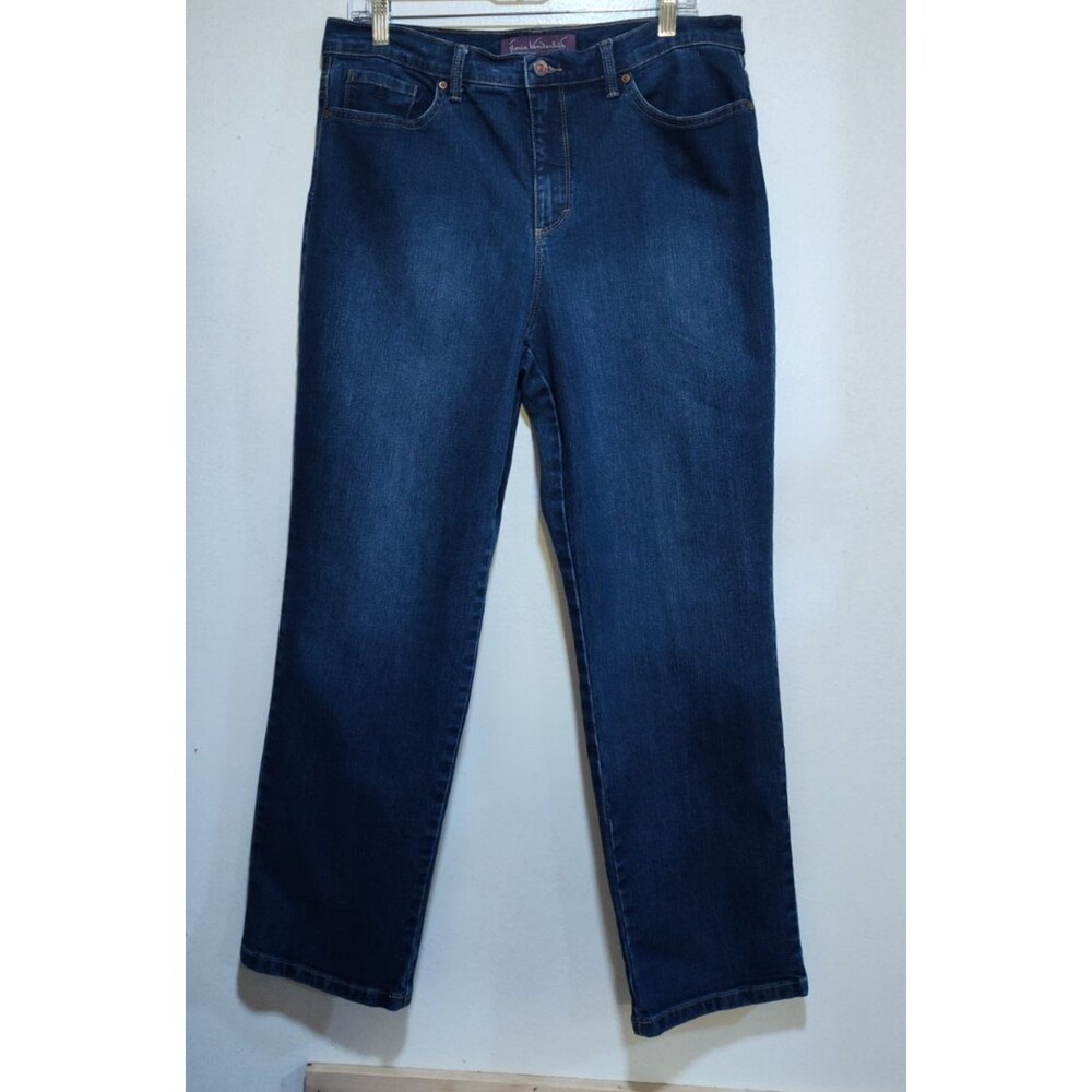 Gloria Vanderbilt Women Blue Jeans Size 14S Cotton Blend Amanda Straight leg